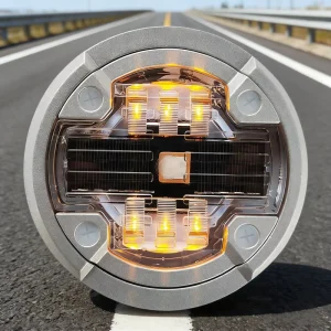 Solar Road Studs Aluminum IP68 450KN Load Bearing Synchronous Flashing Running Water Light Highway Ramp 600m Visual Distance