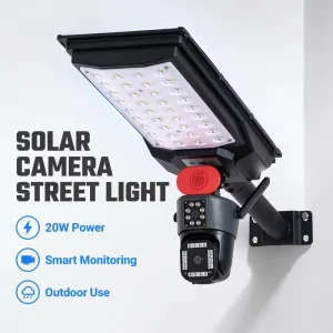 Solar Smart Street Light 20W IP65 Waterproof Remote Control Dusk to Dawn Sensor LED Outdoor Road Lamp CE RoHS 3-Year Warranty