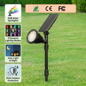 Solar Spotlights Ip65 Spotlight Reflectores Para Patio Wall Light RGB LED for Garden Outdoor