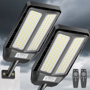 Solar Street Light Motion Sensor Commercial IP65 Outdoor LED Road Flood Lamp 7000K 3-Year Warranty