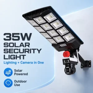 Solar Street Light with Camera 4G WiFi CCTV Night Vision Motion Detection IP65 Waterproof Remote Monitor Outdoor Security Lamp