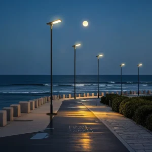 Solar Street Light with Hybrid AC Solar Complementary System IP65 Waterproof for Commercial Industrial Outdoor Road Lighting