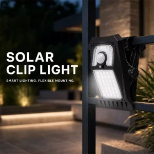 Solar USB Dual Charging Clip on Motion Sensor RGB Color Changing Remote Control Outdoor Camping Patio Fence LED Wall Light