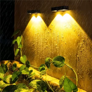 Solar Wall Light 2 LED 1000mAh Monocrystalline ABS IP65 Waterproof Solar Fence Light Solar Wall Wash Light for Wall Fence Stairs