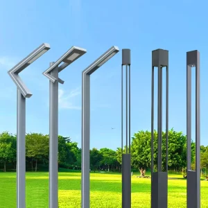 Solar Waterproof IP65 Aluminum RGB LED Garden Column Light with RoHS Certification for Villa and Square Landscape Decor