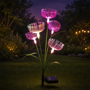 Solar-powered IP66-rated Courtyard Decoration 5-head Jellyfish Swing Lights for Garden Lawns Waterproof