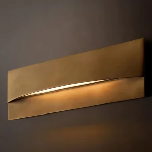 Solid Brass Linear Wall Sconce Modern Minimalist LED Wall Light for Bedroom Bathroom Hallway Custom Lighting Supplier