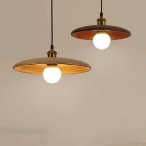 Solid Wood Disc Chandelier Pendant Lamp for Study Tea Room Bar Counter Restaurant Homestay