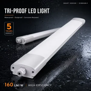 Sound Sensor Smart Fast Install Linkable LED Tri Proof Linear Light Weatherproof LED Shop Light Fixture Tri-Proof Light