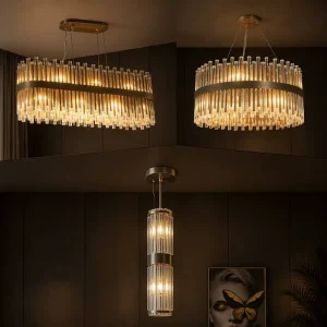 Source Factory Crystal Pendant Light Luxury High Lustre LED Hanging Modern Chandelier for Dining Living Room