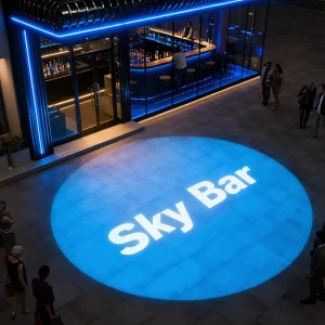 Source Factory Custom Logo IP67 Waterproof LED Gobo Projector Outdoor Advertising Light Storefront Sign Store Entrance Lamp