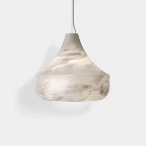 Spanish Alabaster Pendant Light Handcrafted Hanging Fixture Natural Marble Modern Chandelier for Luxury Design Bedroom