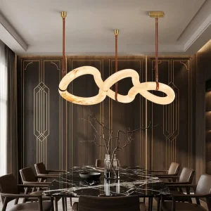 Spanish Alabaster Pendant Light Modern Luxury Custom Alabaster Chandelier for Living Room Hotel Lobby
