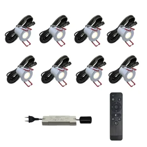 Spotlight 6pcs with Remote Control 12V DC Waterproof Dimmable Mini Spotlight Sets for Veranda Garden Terrace Roofs Carport