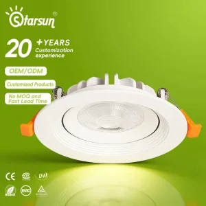 Spotlight Ultra-Thin Adjustable Angle Modern Aluminum LED Recessed Mount Bedroom Warm White