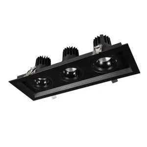 Square 1 2 3 Heads 7W 12W 15W 20W LED COB Adjustable Recessed Embedded Downlight Grille Light