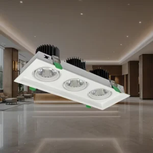 Square Adjustable Gimble Grille Ceiling Light Recessed Spotlight