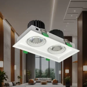 Square Adjustable Recessed Grille Spotlight