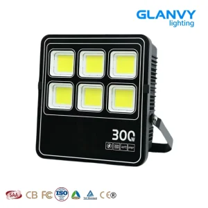 Square COB LED Flood Light 100W 400W IP67 AC 220V CE Certified Aluminum Black Housing 6000K Daylight Sports Stadium Lighting