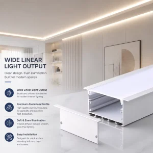 Square Design Aluminum Alloy LED Linear Lamp Dual Mount Surface Recessed for Office Commercial Interior Decorative Lighting