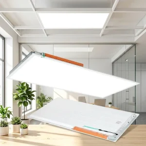 Square Emergency LED Panel Light 2×4 FT Dimmable Backlit Recessed Ceiling Light 5 Year Warranty for Hospital School Office