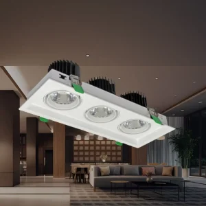 Square Gimble Recessed Grille Downlight Adjustable Ceiling Lamp