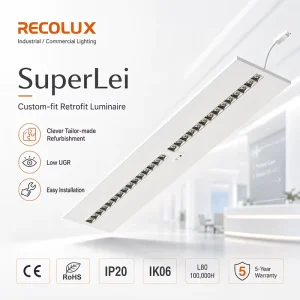 Square LED Recessed Panel Retrofit Light UGR19 Custom Fit Lay in Luminaire for Office Ceilings