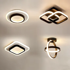 Square Modern Ceiling Light Fixture for Hallway Corridor Aisle Small LED Ceiling Lamp Metal Acrylic for Home Hotel Living Room