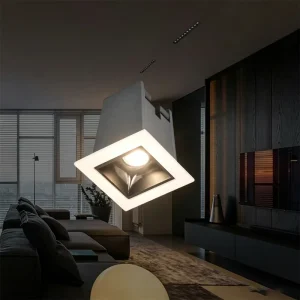 Square Recessed Grille Ceiling Light Anti Glare LED Spotlight for Modern Home Office Retail Interior Lighting
