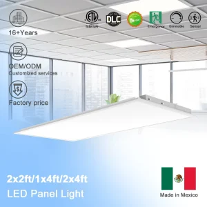 Square Smart 2×4 LED Flat Panel Light with High CRI>80 120 Beam Angle Commercial Use Drop Ceiling 0-10v Dimmable
