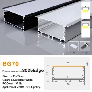 Square Sturdy LED Aluminum Profile Crown Molding Channel Custom Colors for Ceiling Crown Lighting Office