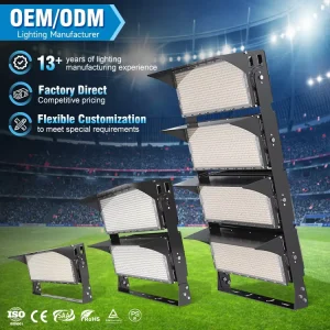 Stadium One Stop Lighting Solution Ip66 Die Cast Aluminum Acrylic 500W 1000W 1500W 2000W LED Flood Light Stadium Light