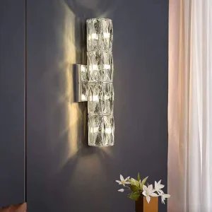 Stainless Steel Crystal Wall Light Chrome Gold Modern K9 Crystal Lamp for Wall Decor Interior Home Bath Luxury Crystal Wall Lamp