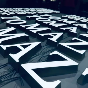 Stainless Steel Illuminated Letters Acrylic Backlit Sign LED Light Up Signage for Restaurant Store Front