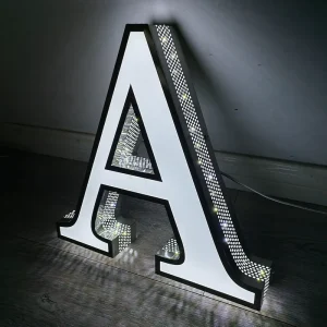 Stainless Steel LED Front Light Illuminated Sign Outdoor Commercial Advertising Signage