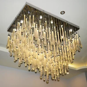 Staircase Pendant Light Contemporary Art Creativity Designer Light Glass Tube Chandelier