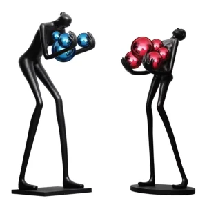 Statue Sculpture Floor Lamp Long Arm Holding Ball Creative Design Modern LED High Brightness Exhibition Hall Hotel Sales Office