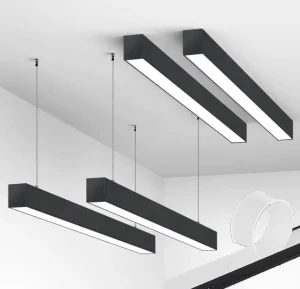 Steel PC 36W 48W Square Indoor Modern Chandeliers Led Pendant Linear Lights Office Supermarket Ceiling Lamp Parking Adjustable