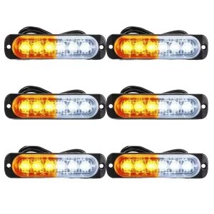 Stock High Intensity LED Amber Strobe Light Bar 12V Flashing Grille Warning Lights for Cars Trucks SUVs Pickups TY JSD 1