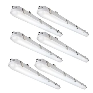 Stock Warehouse Garage Workshop Triproof Light 0-10V Dim 100-347V IP66 4FT LED Vapor Tight Fixture 5 Year Warranty 40-60W Ra80