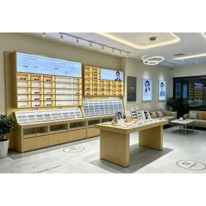 Store Design High End Wooden Custom Optical Eyewear Showcases Eyewear Showcases Display Rack Furniture Display Showcase