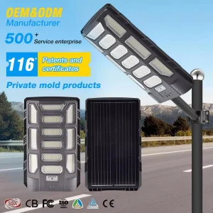 Streetlight Remote Control Waterproof IP66 Outdoor ABS 600W All in One Integrated LED Solar Street Light