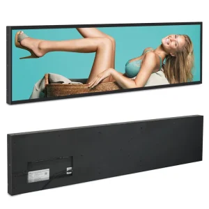 Stretched Bar LCD Display 35.9inch Android 11 Wall Mounted Touch Screen IP65 Digital Poster Advertising LED Strip