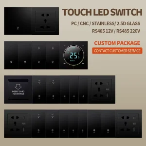 Strong Current RS485 Smart Hotel LED Wall Switch Commercial Building Lighting Project