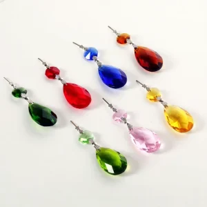 Sunlight Catcher Minimalist Garden Craft Lighting Accessory Decorative 38-Mesh Leaf Octagonal Bead Pendant Clear Quartz