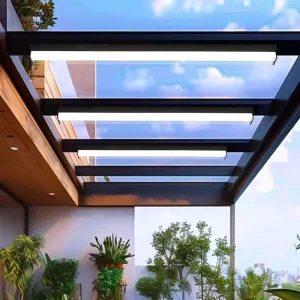 Sunny Glass Room LED Special Double Lampshade Insect proof High Temperature Resistant Waterproof Dimmable Aluminum Garden Canopy