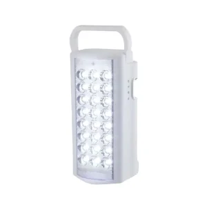 Super Bright 24 SMD LED Plastic Rechargeable Emergency Light with Mobile Phone Charge Function CE ROHS Certified Warranty