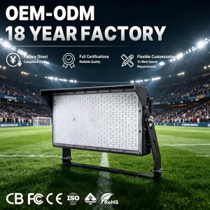 Super Bright 250W COB LED Flood Light IP66 Waterproof 20000lm High CRI 80 for Commercial Stadium & Sports Tennis Courts