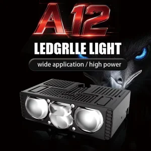 Super Bright 4 Lens A12 200W 20000LM 6000K Silent Fans 9 30V Canbus IP68 Car Grille Light Led Spotlights or Car SUV Motorcycle