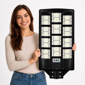 Super Bright All in One Solar Street Light IP67 Waterproof 500W 1000W Outdoor Dusk to Dawn Road Lamp with Remote Control